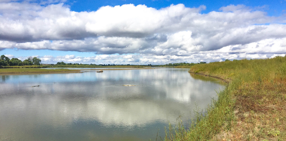 Wide river and bank